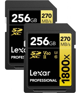 پک کارت حافظه ۲ تایی Lexar مدل 256GB Professional 1800x UHS-II SDXC