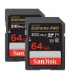 کیت ۲ عددی حرفه‌ای کارت حافظه ۶۴ گیگابایتی سن دیسک مدل Extreme PRO SDXC UHS-I 200MB/s