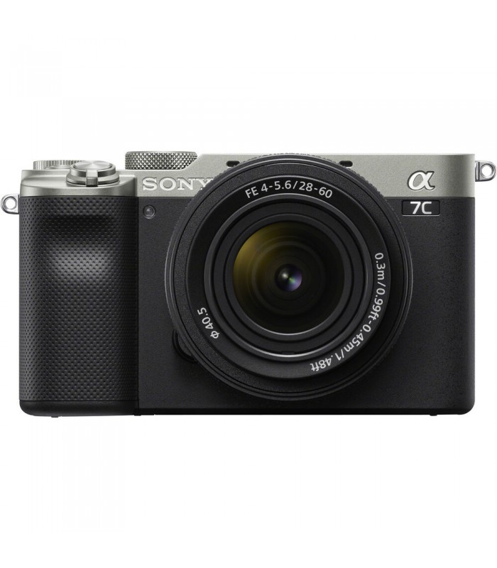دوربین بدون آینه دست دوم سونی Alpha a7C رنگ نقره‌ای همراه با لنز FE 28-60mm