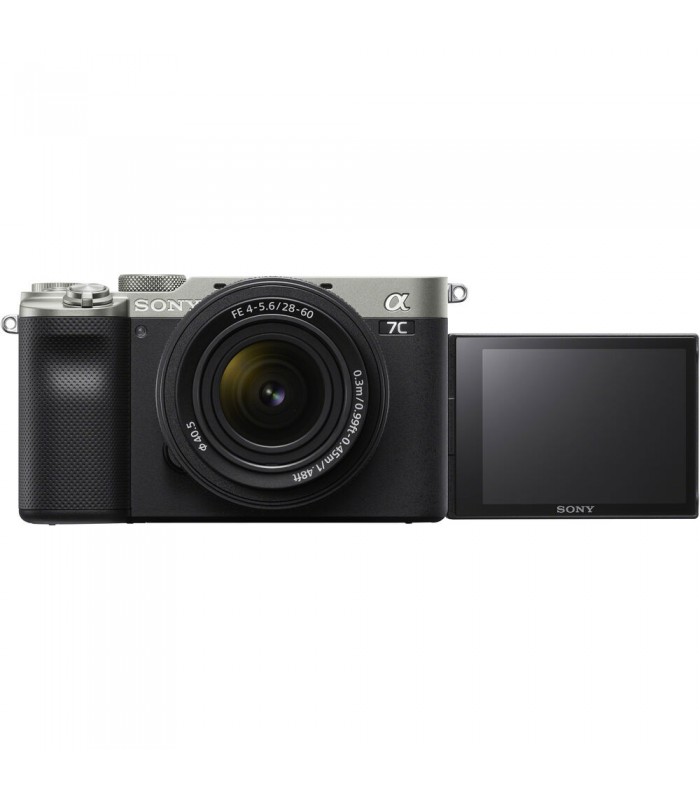 دوربین بدون آینه دست دوم سونی Alpha a7C رنگ نقره‌ای همراه با لنز FE 28-60mm