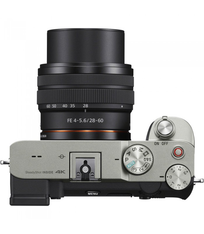 دوربین بدون آینه دست دوم سونی Alpha a7C رنگ نقره‌ای همراه با لنز FE 28-60mm