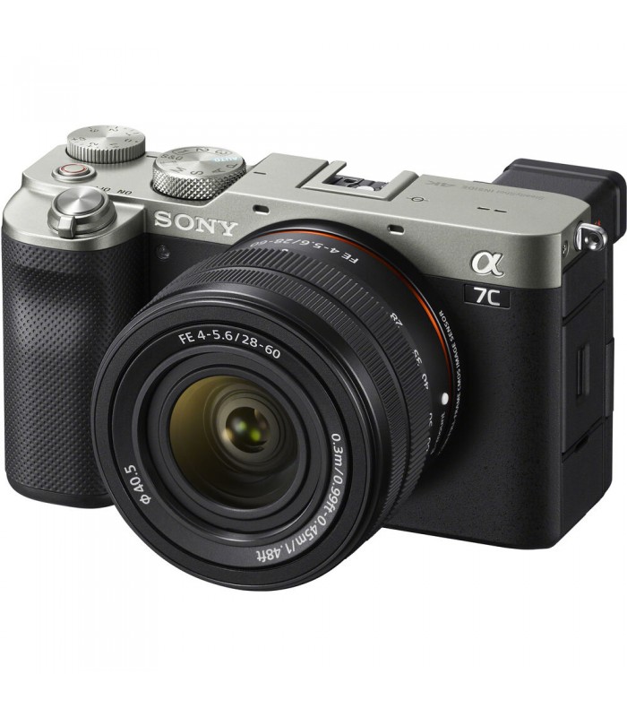 دوربین بدون آینه دست دوم سونی Alpha a7C رنگ نقره‌ای همراه با لنز FE 28-60mm