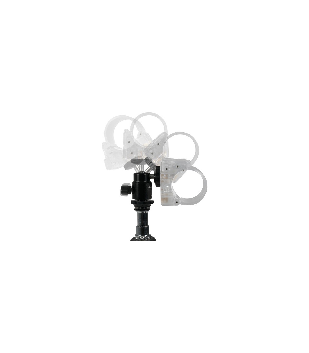 Nanlite Pavotube Transparent Polycarbonate Clip and Mini Ball Head with Hot  Shoe Adapter