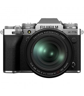 دوربین بدون آینه فوجی فیلم مدل Fujifilm X-T5 رنگ نقره‌ای همراه با لنز XF 16-80mm